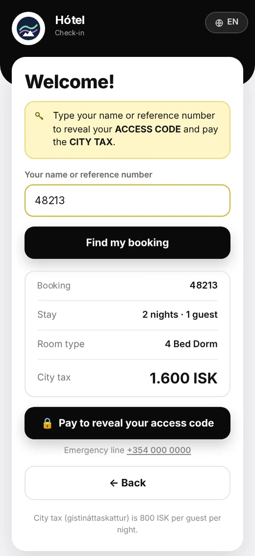 Sólveig Stjörnudóttir, 2 nights, 1 guest, 1.600 ISK city tax to pay